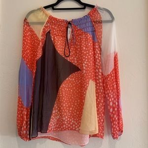 *NWT* DVF SILK long sleeve blouse